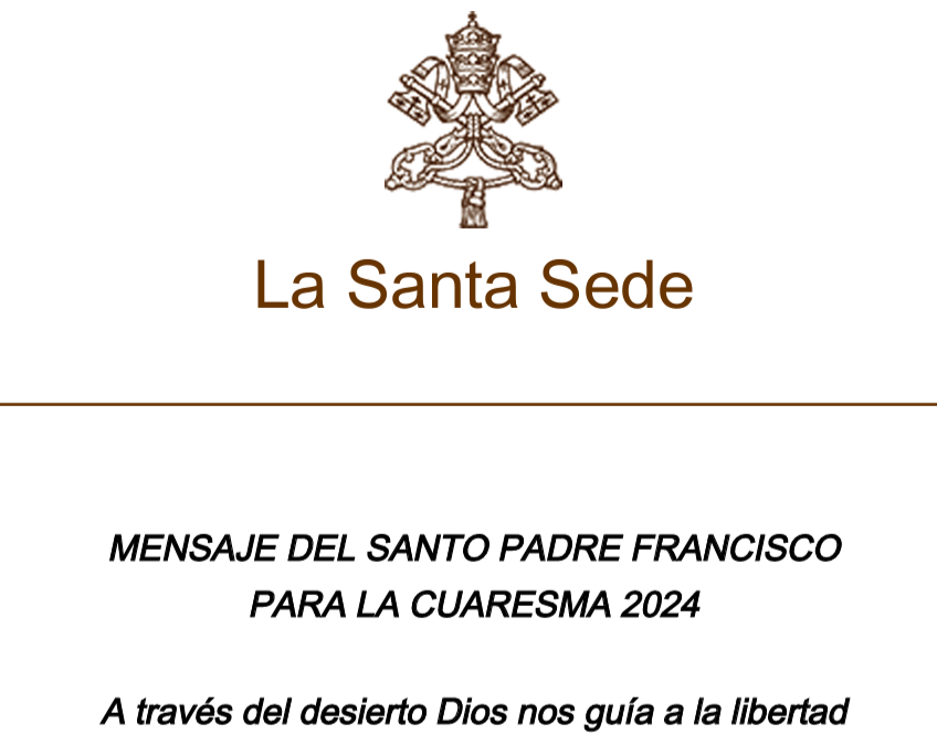 Mensaje Papa Francisco para Cuaresma 2024